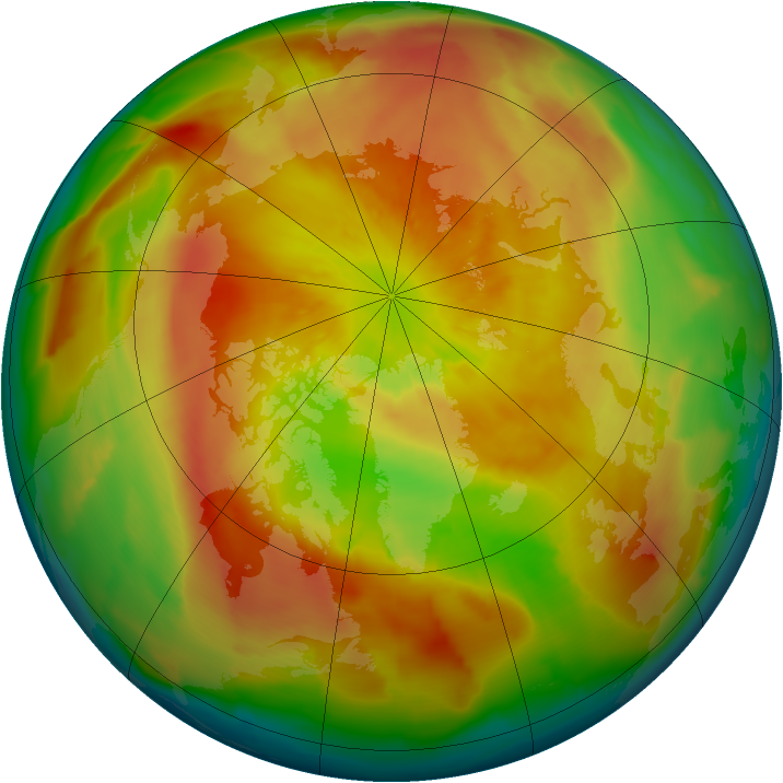 Arctic ozone map for 05 April 2013